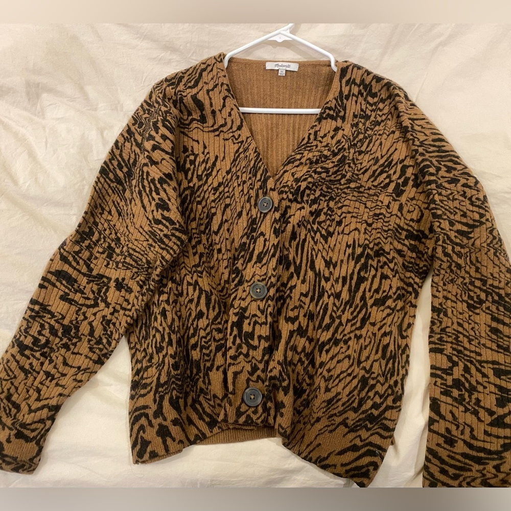 Madewell Tigerized Ribbed Cardigan - XL